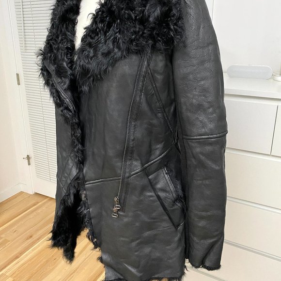 Mo & Co Women's Winter Sheep Skin Leather Jacket/Coat - Picture 2 of 16